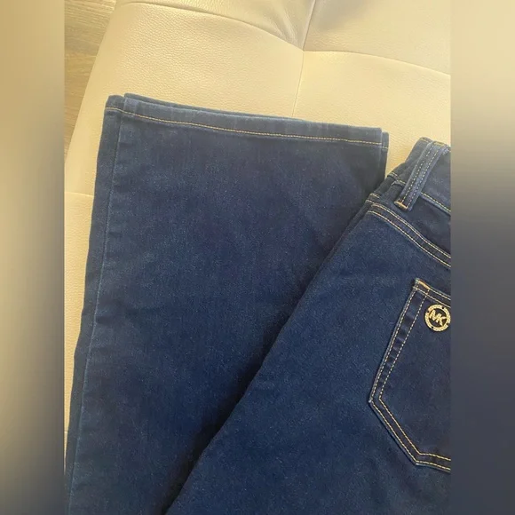 Michael Kors Dark Blue Boot, Cut Leg Jeans - Picture 3 of 8